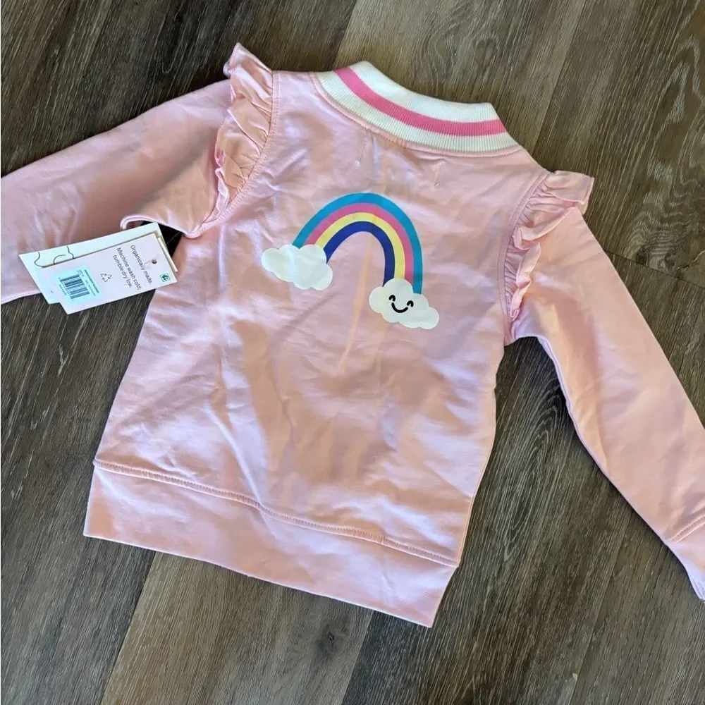 Paris Hilton Pink Ruffled Toddler Tracksuit with Rainbow Sz 3T